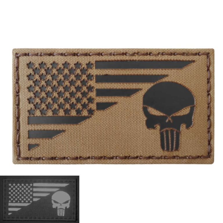 Coyote Brown Tan Infrared Ir Punisher Skull Usa American Flag X