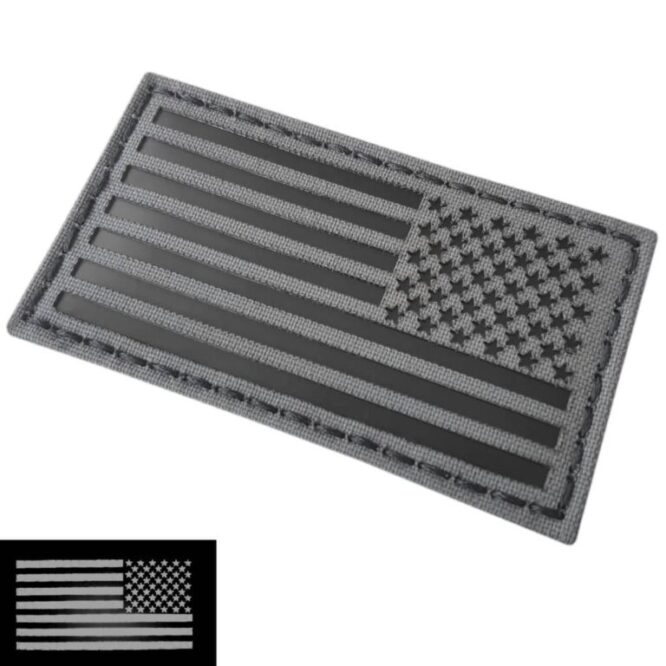 America reversed flag USA Wolf Grey Gray velcro patch