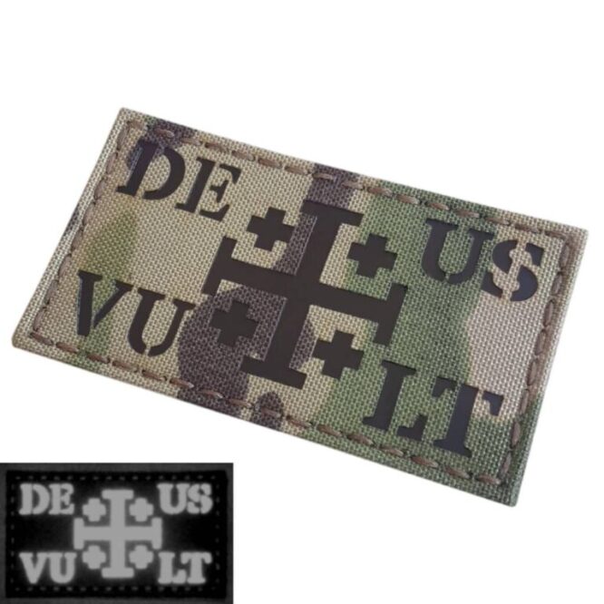 IR Deus Vult Crusader Cross multicam OCP IFF 3x3 morale tactical patch 