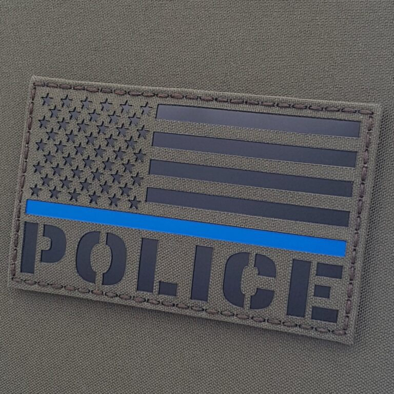 IR Police Thin Blue Line American Flag 3x5 Jumbo Velcro Patch