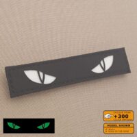 Glow Dark Scary Cat Eye 1"x5" Eyes GITD GID Morale Tactical Military Army Laser Cut Velcro© Brand Patch