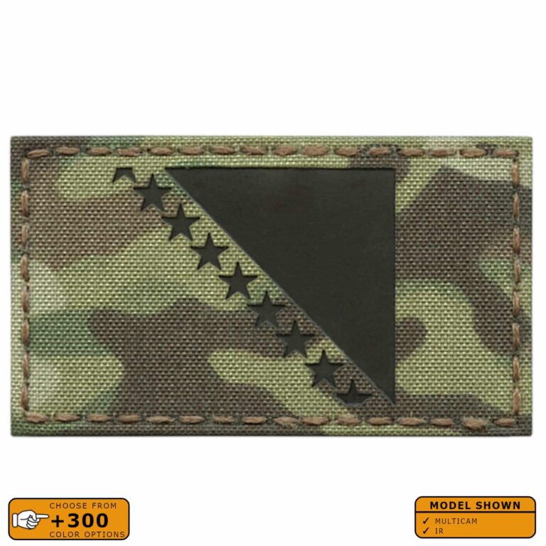 IR Multicam Bosnia and Herzegovina Flag 2"x3.5" OCP Laser Cut Tactical Morale Velcro© Patch