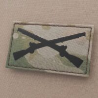 IR Multicam US Army Infantry Crossed Rifle Insignia USA Morale Tactical Laser Cut Velcro© Brand Patch