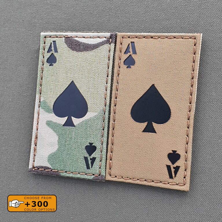 Ace of Spades 2x3.5 Death Dead Card Morale Army Military Tactical Laser Cut Velcro© Brand Patch