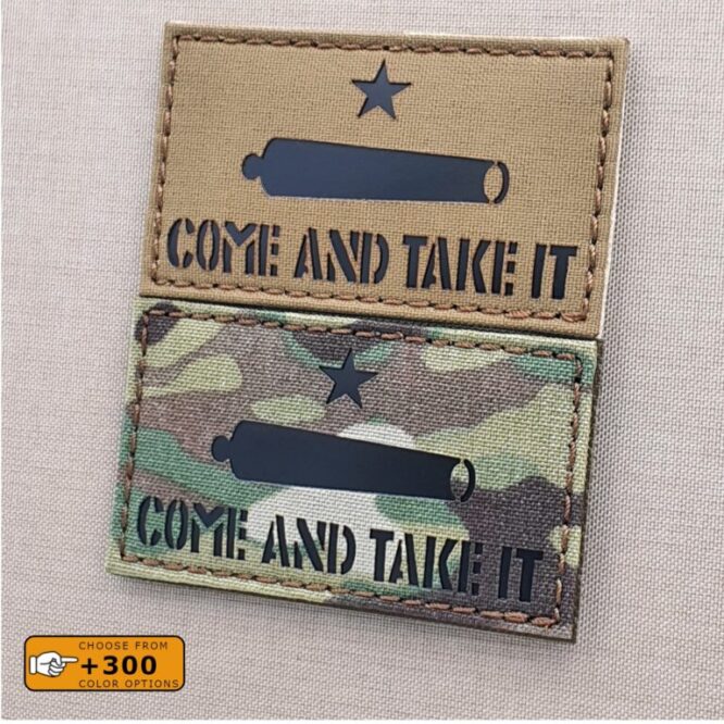 TEXAS REVOLUTION GONZALEZ CANNON COME AND TAKE IT ACU DARK MORALE HOOK PATCH