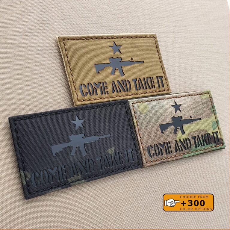 Come and Take It Modern AR-15 Texas Revolution Gun 2×3.5 Army Military Morale Tactical Laser Cut Velcro Patch