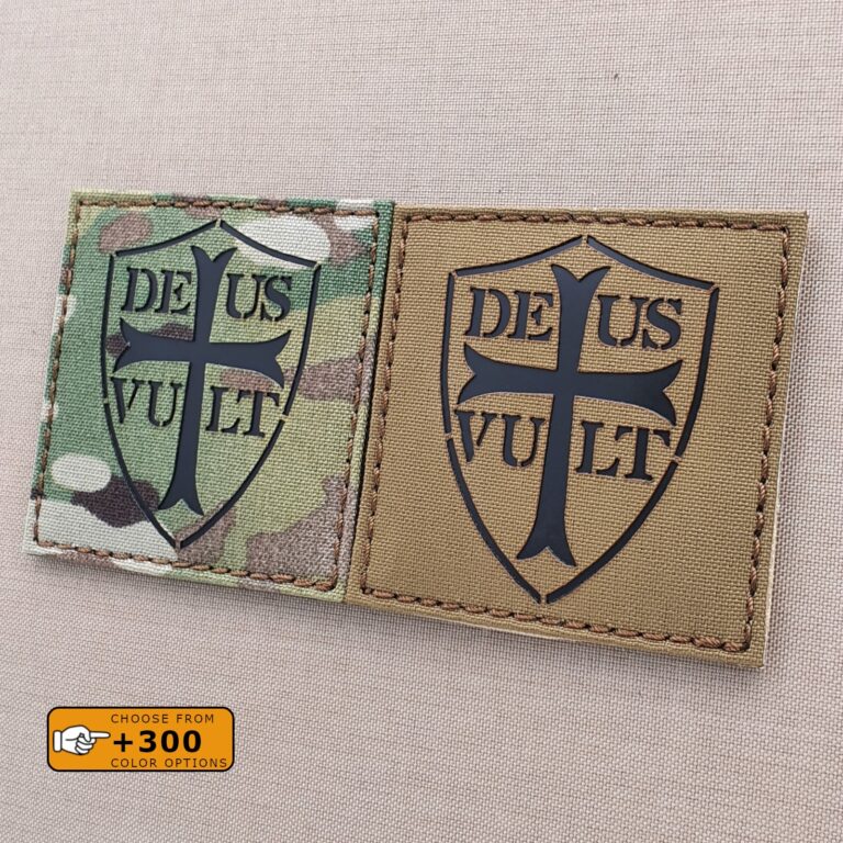 Crusader Cross Deus Vult 2x3.5 God Wills It Templar Christian Warrior Morale Tacital Laser Cut Velcro Brand Patch