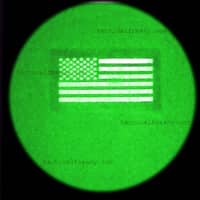 A 2"x3.5" patch with USA Flag in night vision image