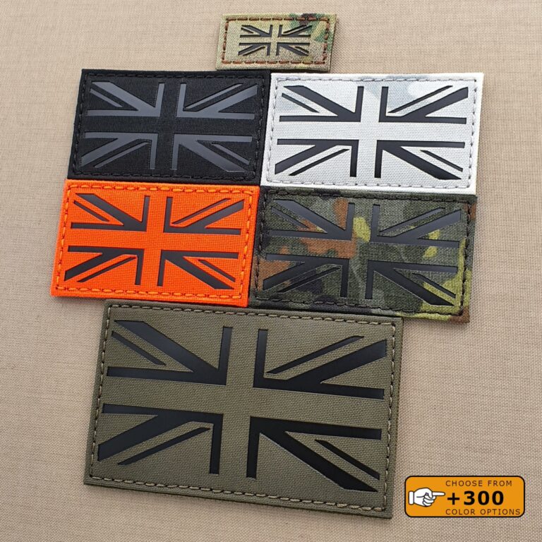 UK Union Jack British Army Military IFF Tactical Laser Cut Morale Velcro© Brand Patch