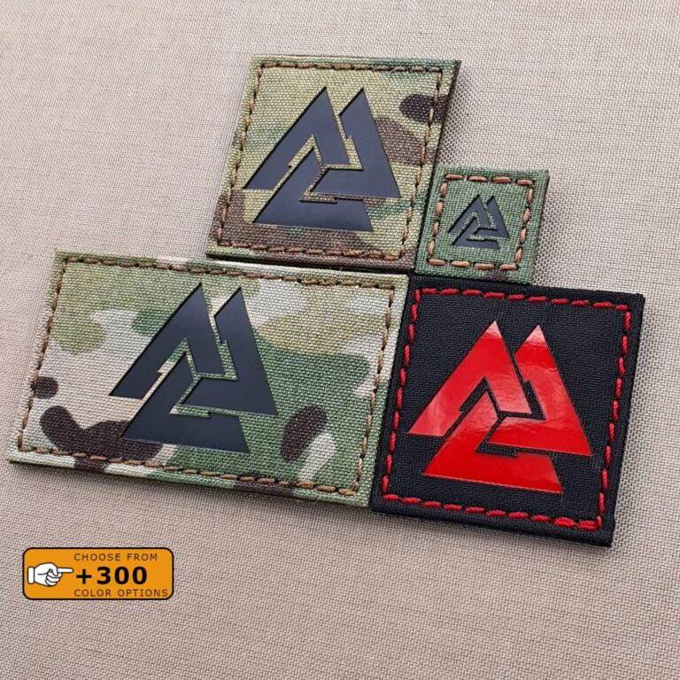 2AFTER1 Glow Dark Valknut Viking Norse Rune Morale Tactical Hook-And-Loop Patch 