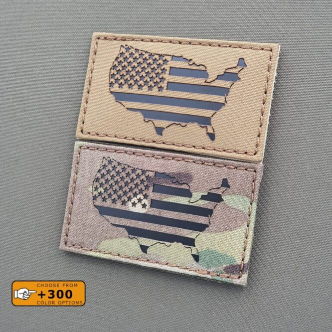 America USA Cutout Flag Army Military Morale Tactical Laser Cut Velcro© Brand Patch