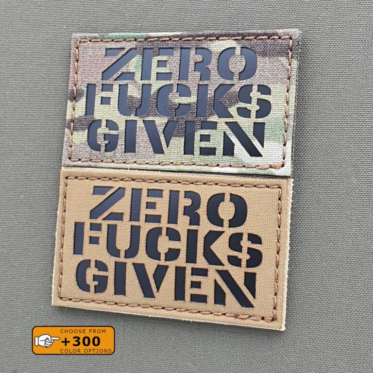 Zero Fucks Given Morale Tactical Laser Cut Velcro© Brand Patch