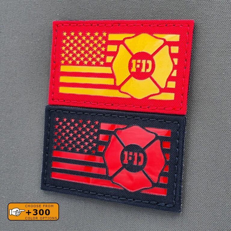 America Flag Firefigther Fire Dept Department Morale Laser Cut Velcro© Brand Patch