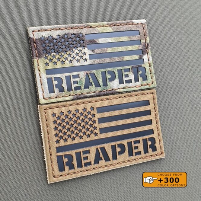 America Flag Reaper USA Army Military Morale Tactical Laser Cut 2A Velcro© Brand Patch