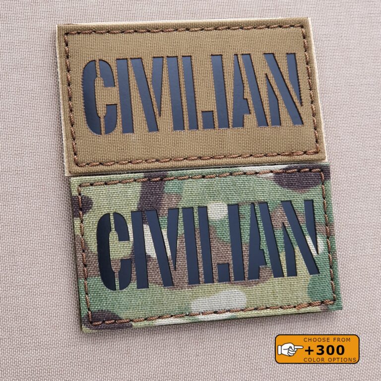Civilian Identifier Morale Tactical Laser Cut Badge Velcro© Brand Panel Patch