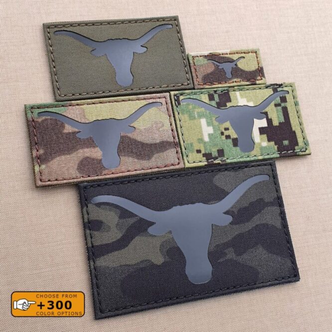 Texas Longhorn Laser Cut IFF Tactical Morale Velcro© Brand Patch