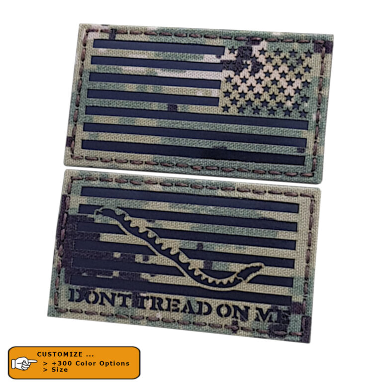 Bundle Set of 2 Patches Size 2"-1/8x4" First Navy Jack America Reversed Flag IR NWU Type III DTOM AOR2 Morale VELCRO(C) brand