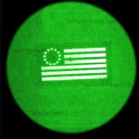 A 2"x3.5" patch with Betsy Ross Flag in night vision image