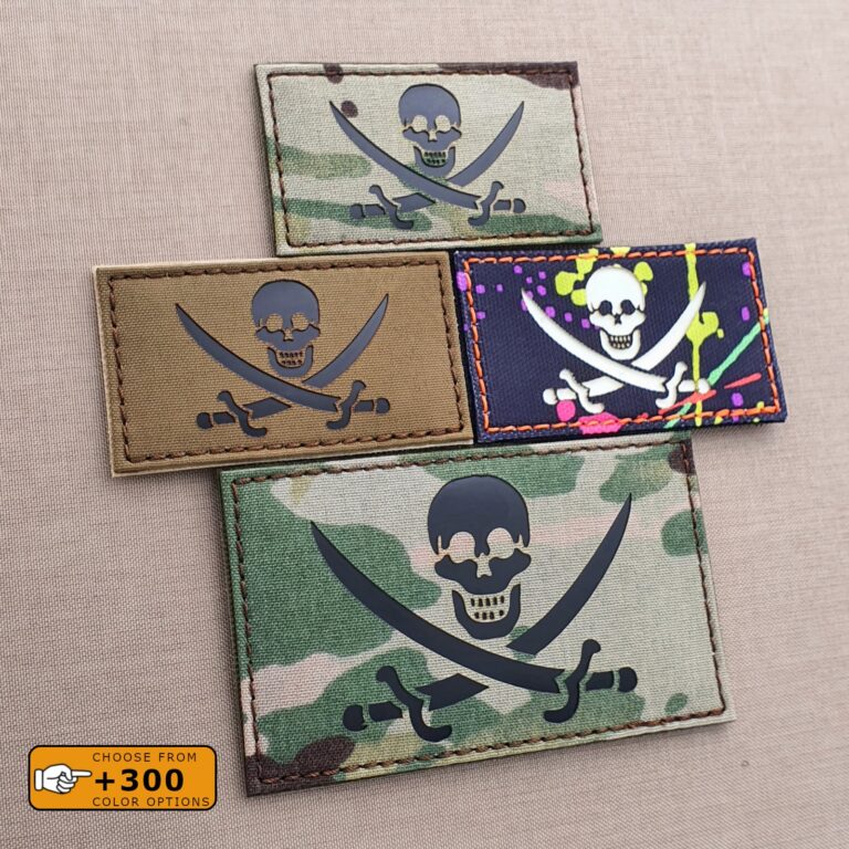 Jolly Roger Calico Jack Pirate Jack Rackham Army Military Morale Tactical Laser Cut Velcro© Brand Patch