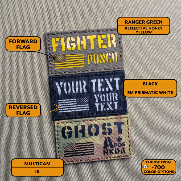 Custom Mini ID Panel Your Texts and Flag VELCRO hook