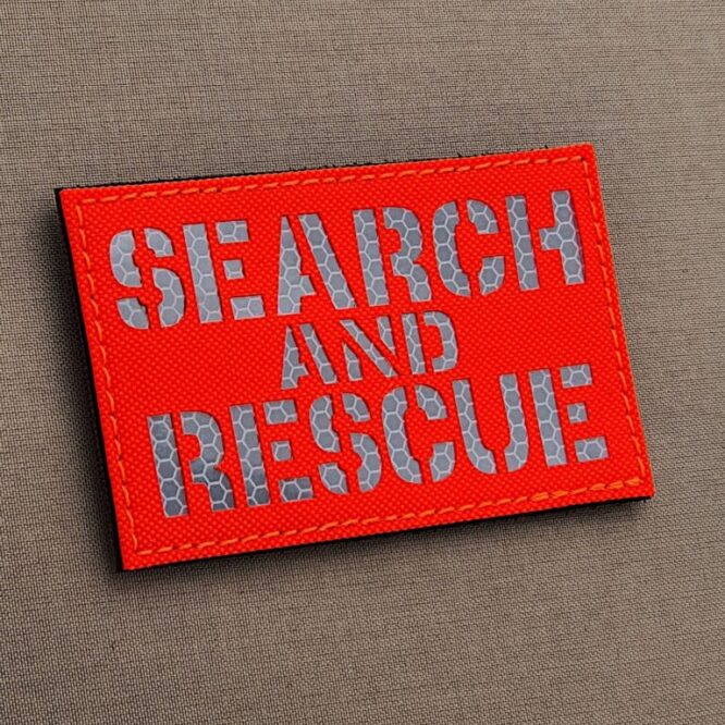 IR Coyote SAR 2x3.5 Search and Rescue Combat Tactical Morale Touch Fastener Patch 