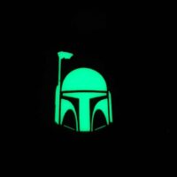 Glow in the Dark Star Wars The Mandalorian Boba Fett Helmet Laser Cut Velcro© Brand Patch