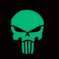 Glow Dark Punisher Skull GITD Reflective Tactical Morale Laser Cut Velcro© Brand Patch
