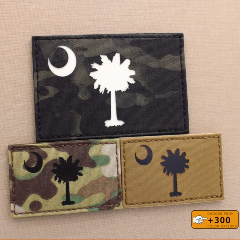 South Carolina State Flag Army Tactical Morale Laser Cut Velcro© Brand Patch