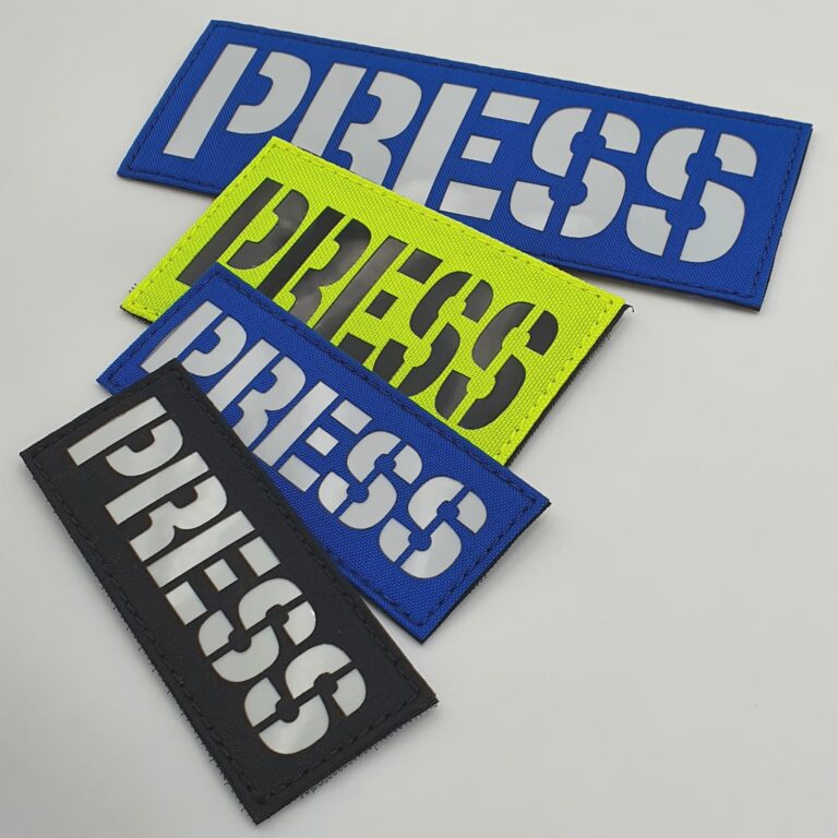 Press Reflective Safety Media Plate Carrier Tactical Laser Cut Velcro© Brand Patch Panel