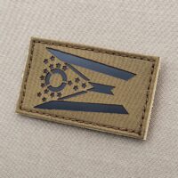 IR Tan Ohio State Flag Coyote Brown 2×3.5 Laser Cut Infrared IFF Tactical Morale Velcro© Brand Patch