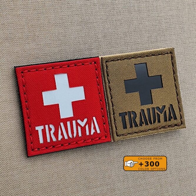 Trauma First Aid Kit IFAK MED EMS SAR USAR Morale Tactical Laser Cut Velcro© Brand Patch