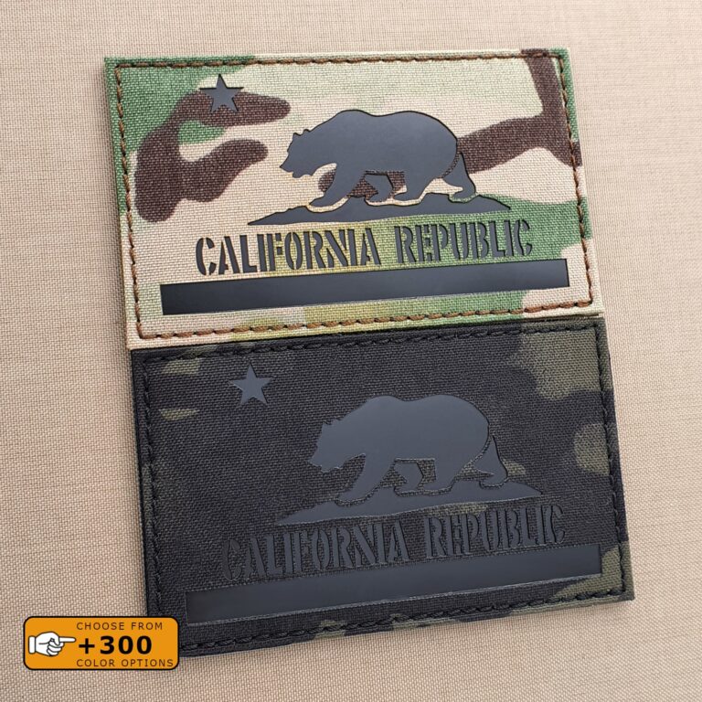 California Republic State Jumbo Flag 3x5 CA Laser Cut IFF Tactical Morale Velcro© Brand Patch