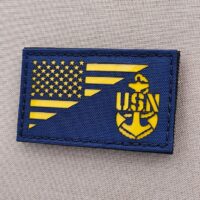 CPO Anchor USA Flag US Navy Chief Petty Officer American Army Velcro© Brand Patch