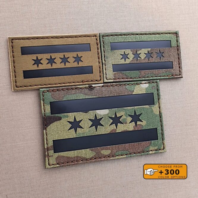 Chicago City Flag OCP Morale Tactical Laser Cut Velcro© Brand Patch