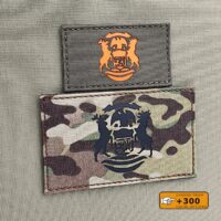 Michigan State Flag MI Great Lakes Morale Tactical Laser Cut Velcro© Brand Patch