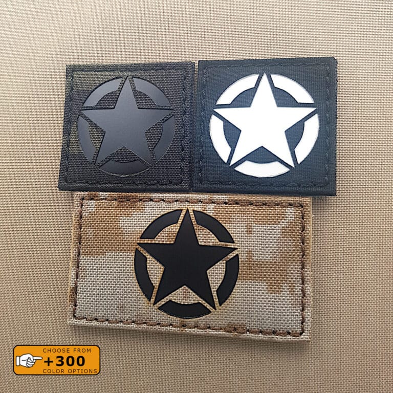 Three patches with the badge of US Army