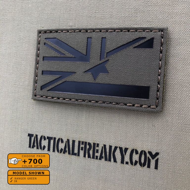 A UK Israel friendship flag patch with size 2"x3.5" in Ranger Green Infrared (IR)