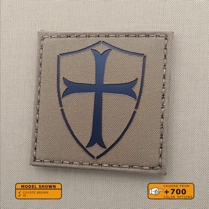 Crussader Cross patch with size 3"x3" in Coyote Brown Infrared (IR)