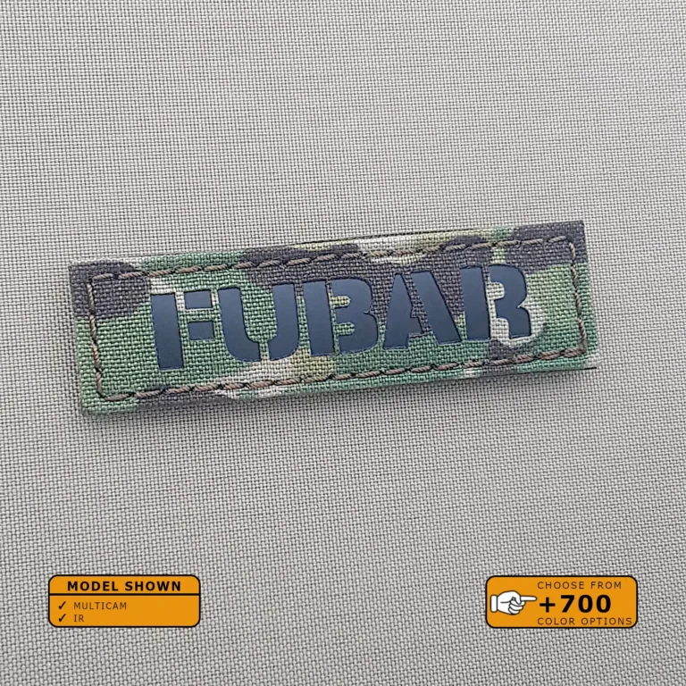 Fubar Callsign Name Tape patch with size 1"x3.5" in Multicam background and Infrared (IR)Text