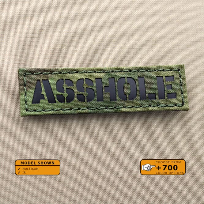 @sshole Callsign Name Tape patch with size 1"x3.5" in Multicam background and Infrared (IR)Text
