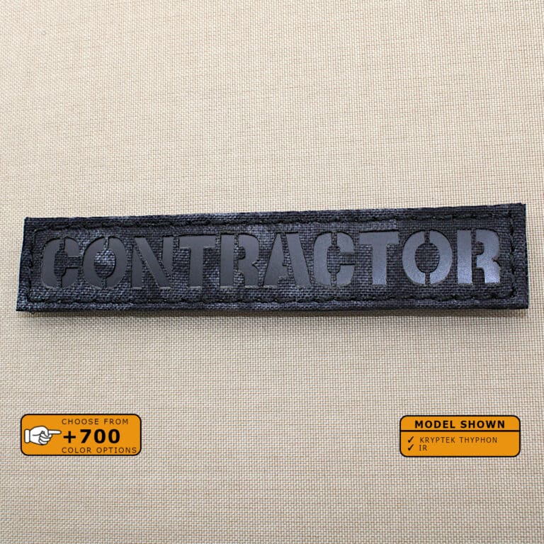 Contractor Callsign Name Tape patch with size 1"x5" in Kryptek Typhon background and Infrared (IR)Text