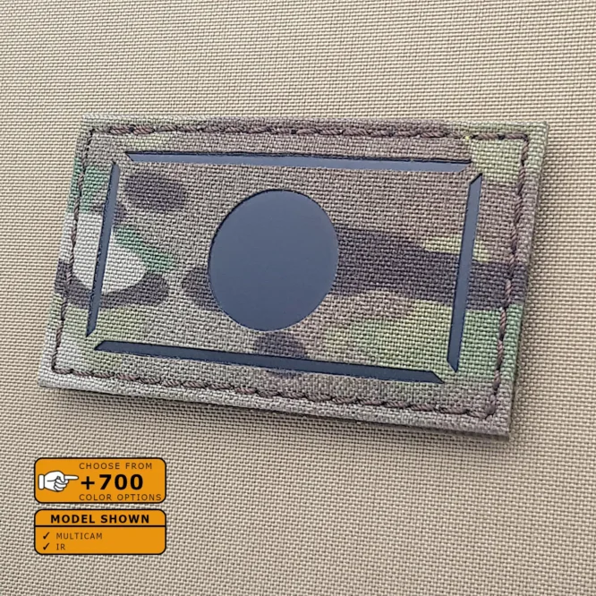 A patch of the Japan flag with size 2"x3.5" in Multicam IR