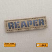 Reaper Name Tape patch with size 1"x3.5" in Coyote Brown background and Infrared (IR)Text