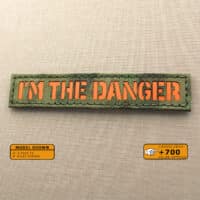 I'm The Danger Callsign Name Tape patch with size 1"x5" in A-Tacs FG background and orange solid Text