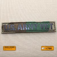 US Army Veteran Callsign Name Tape patch with size 1"x5" in Woodland M81 background and Infrared (IR)Text