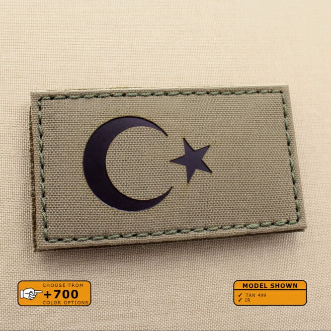 The Turkey Flag patch with size 2"x3.5" in Tan 499 Infrared (IR)