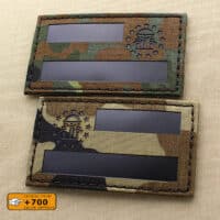 Two patches of Georgia state flag with size 2"x3.5" one in Woodland M80 and the other one Flecktarn in Infrared (IR)