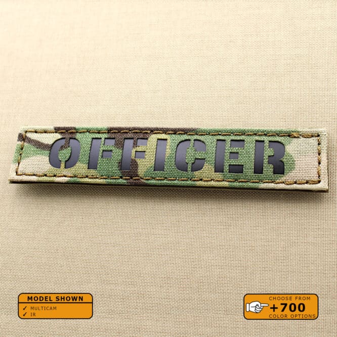 Officer Callsign Name Tape patch with size 1"x5" in Multicam background and Infrared (IR) Text