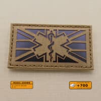 The UK Union Jack of star of life Flag patch with size 2"x3.5" in Coyote Brown Infrared (IR)