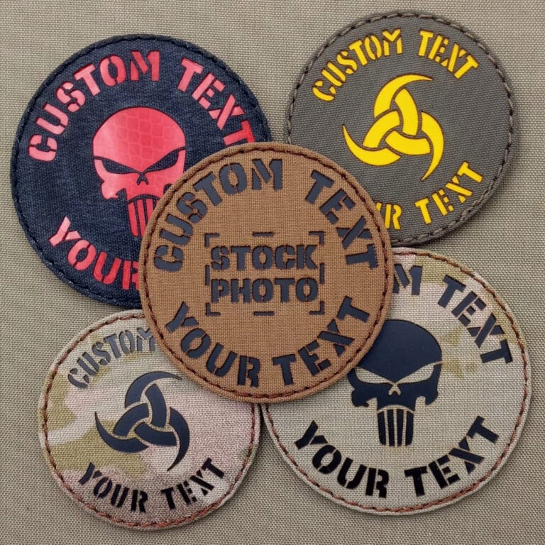 Custom Round Text and Image Laser Velcro Patch